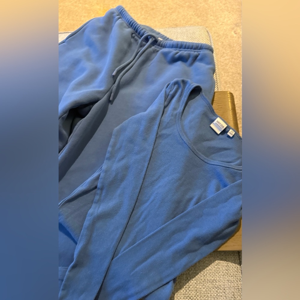 Aritzia Blue Track Pants & Top Set - Picture 4 of 8